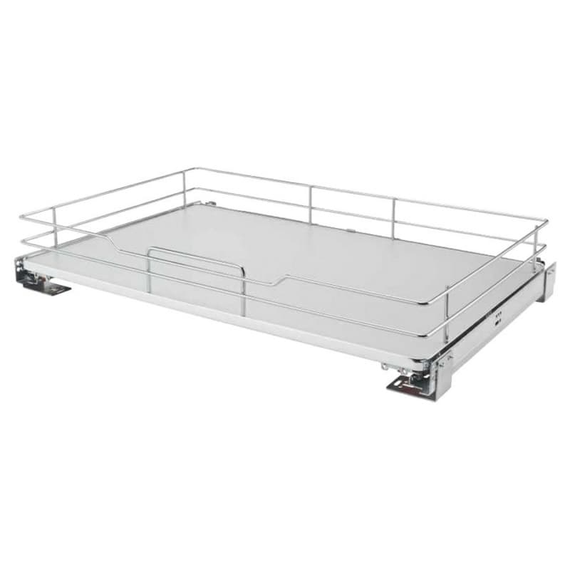 32-11/16" 2-Tier Solid Bottom Pullout Basket with BLUMOTION Soft-Closing, Gray