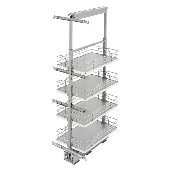 13-1/4" x 43-3/8" 6-Shelf Pullout Pantry with Soft-Closing, Gray