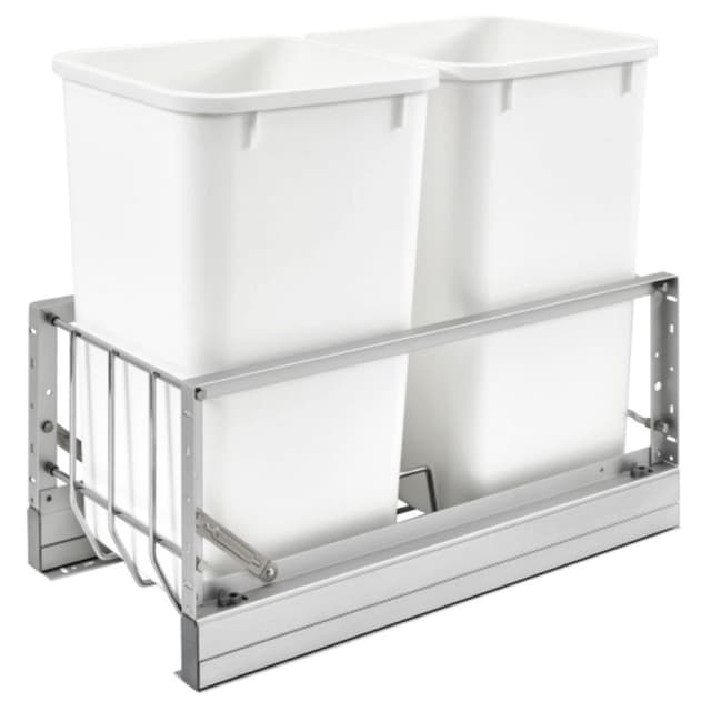 Rev-A-Shelf Corporation Bottom Mount Trash Pullout, 5349 Series, Double 27 Quart Bins, for 12" Openings