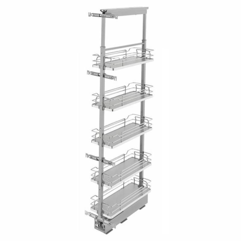 9-9/16" x 58-1/4" 6-Shelf Pullout Pantry with Soft-Closing, Gray