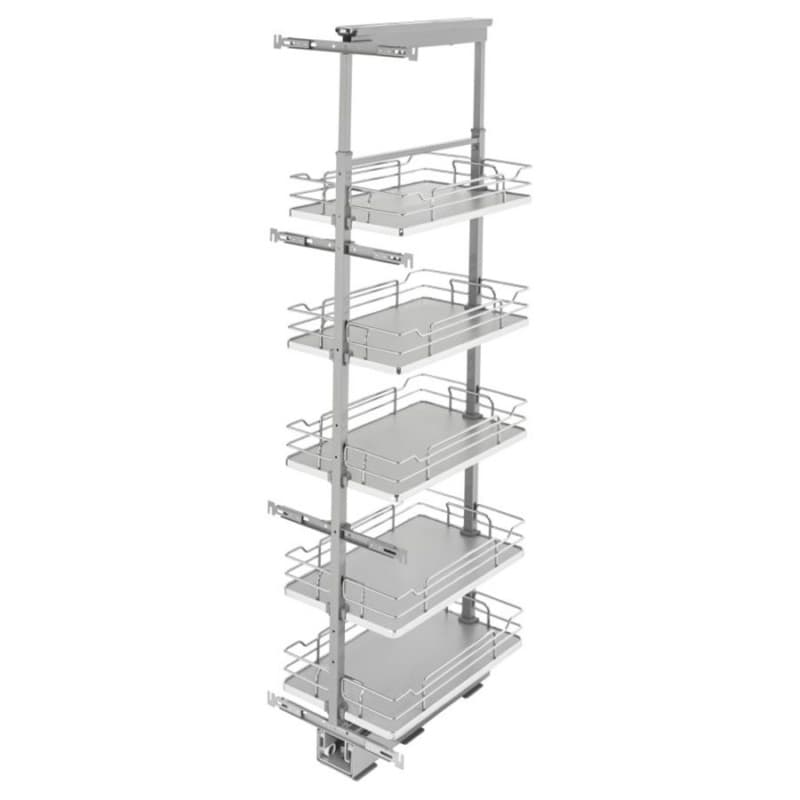 13-1/4" x 58-1/4" 6-Shelf Pullout Pantry with Soft-Closing, Gray