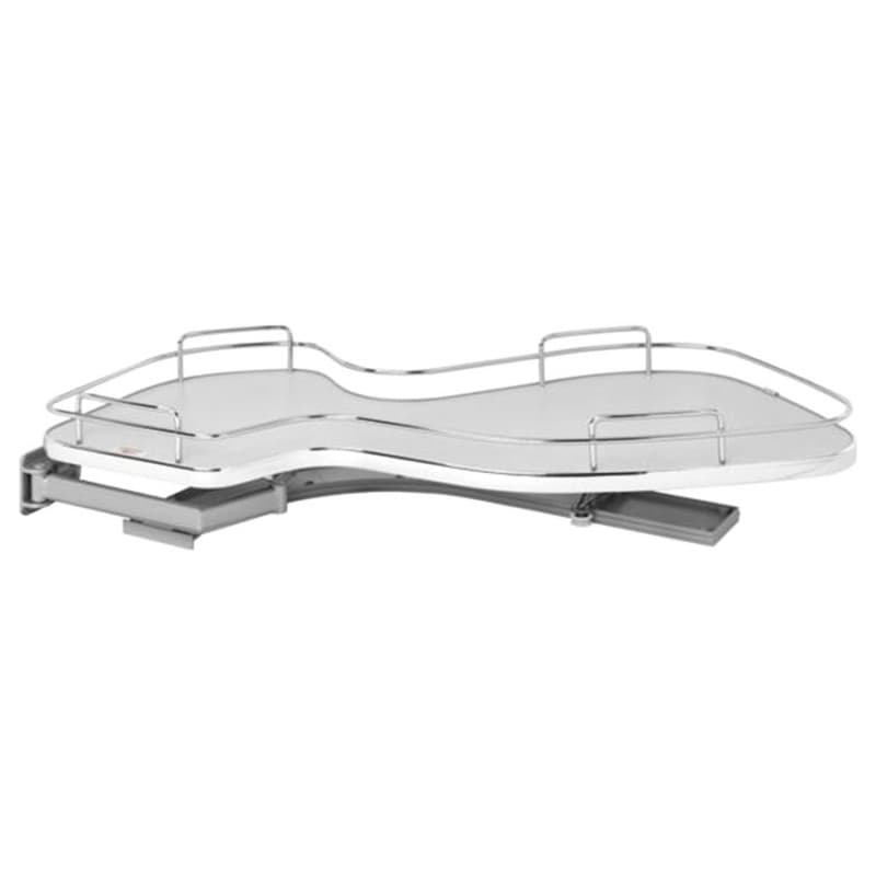 1-Tier Left-Hand The Cloud Blind Corner Cabinet Organizer for 15" Cabinet Opening, Chrome/Gray