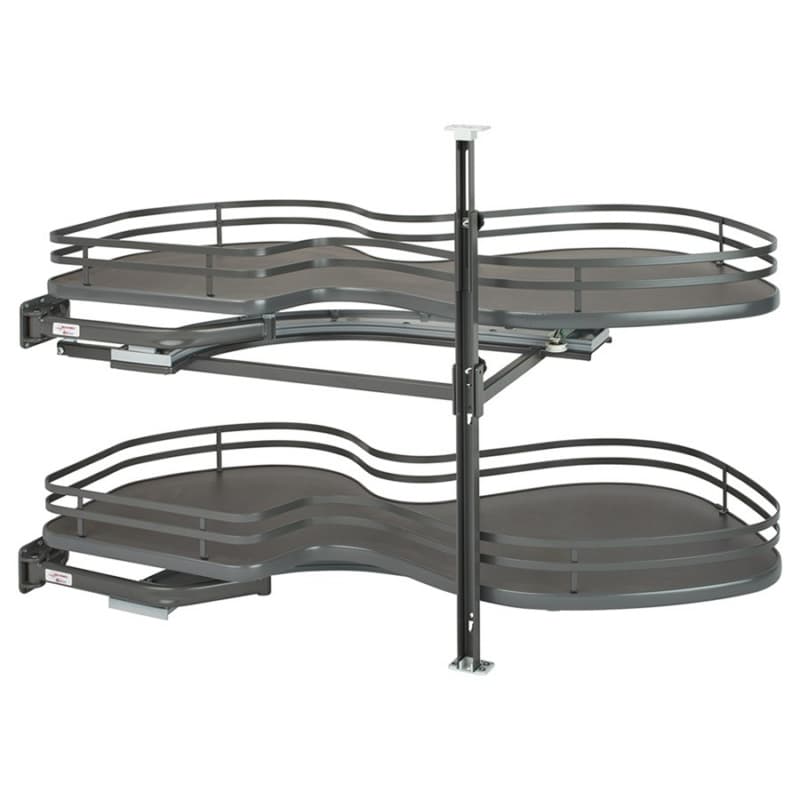 2-Tier Left-Hand Contemporary Organizer for 18" Cabinet Opening, Orion Gray