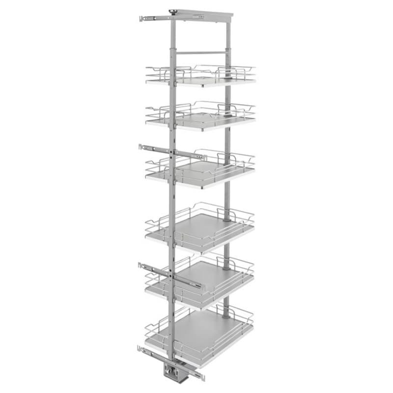 16-1/4" x 73-5/8" 6-Shelf Pullout Pantry with Soft-Closing, Gray