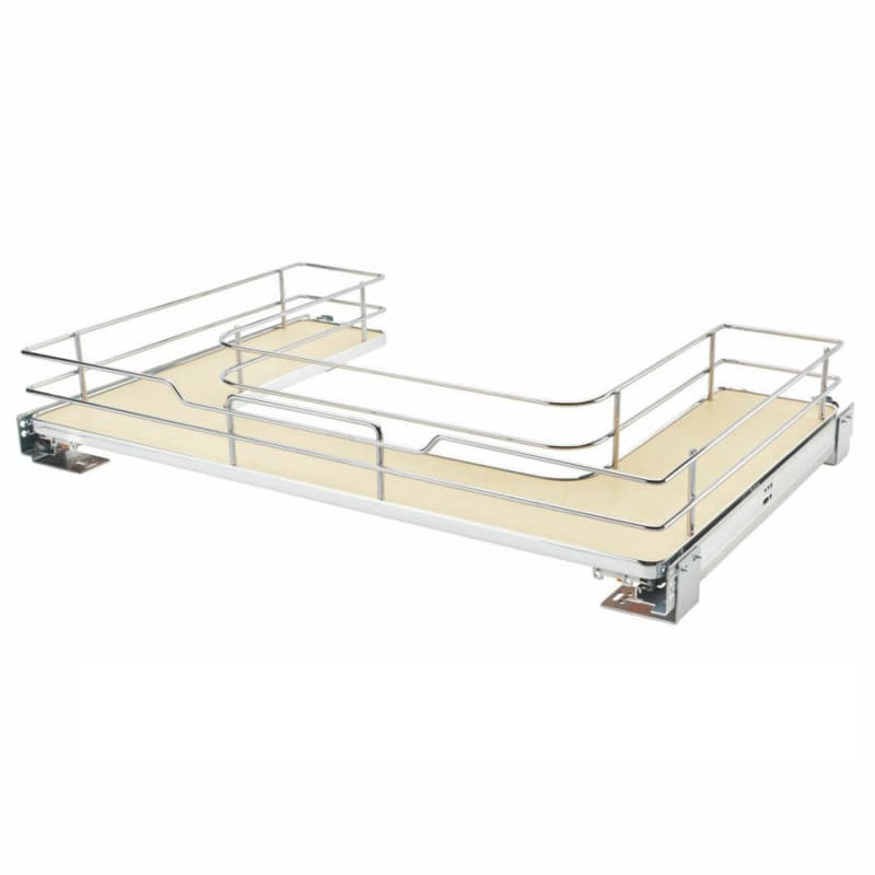 32-11/16" U-Shaped Solid Bottom Pullout with BLUMOTION Soft-Closing, Maple