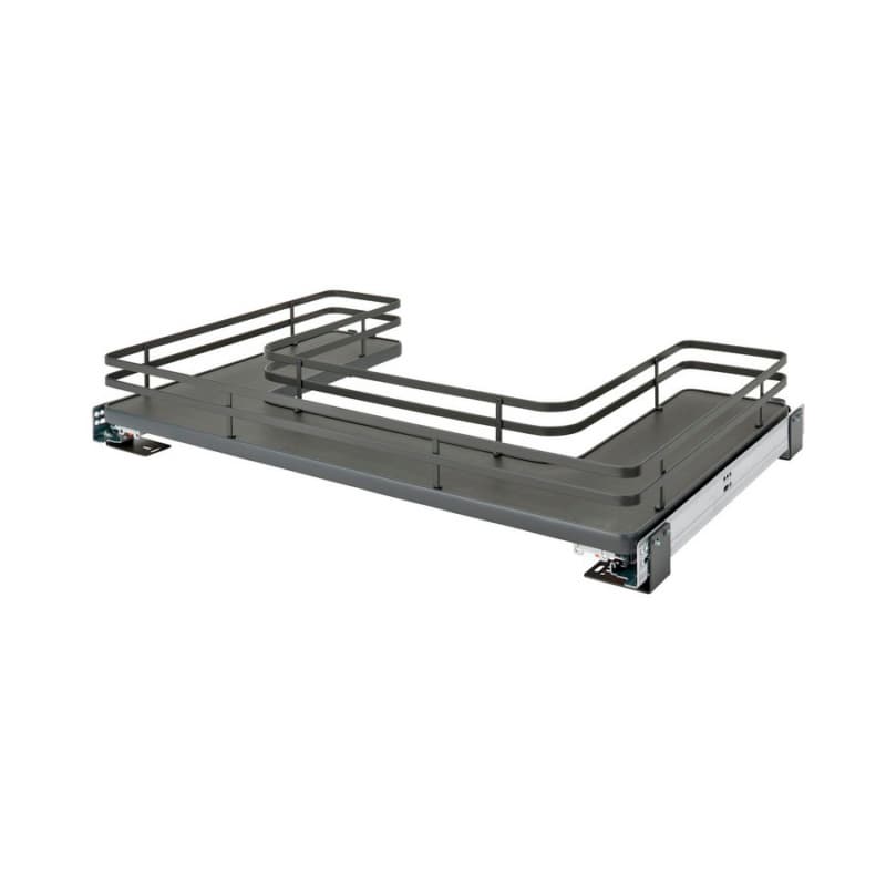 32-11/16" U-Shaped Solid Bottom Pullout with BLUMOTION Soft-Closing for 33" Cabinet Opening, Orion Gray
