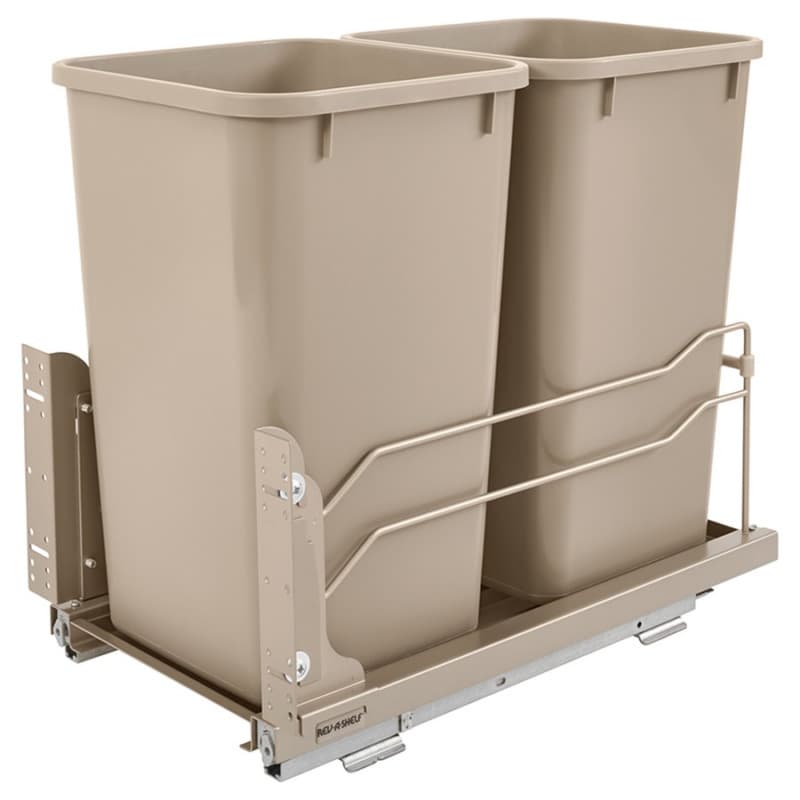 Double 27 QT Under-Mount Waste Container, Soft-Closing, Champagne