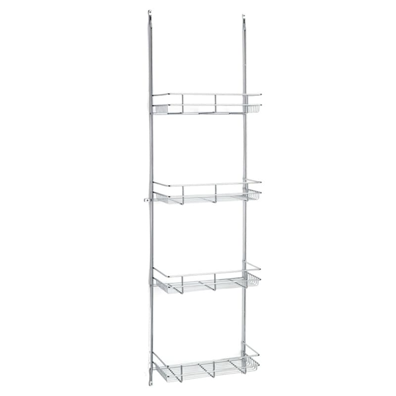12-1/4" 4-Tier Door Mount Linen Rack, Polished Chrome
