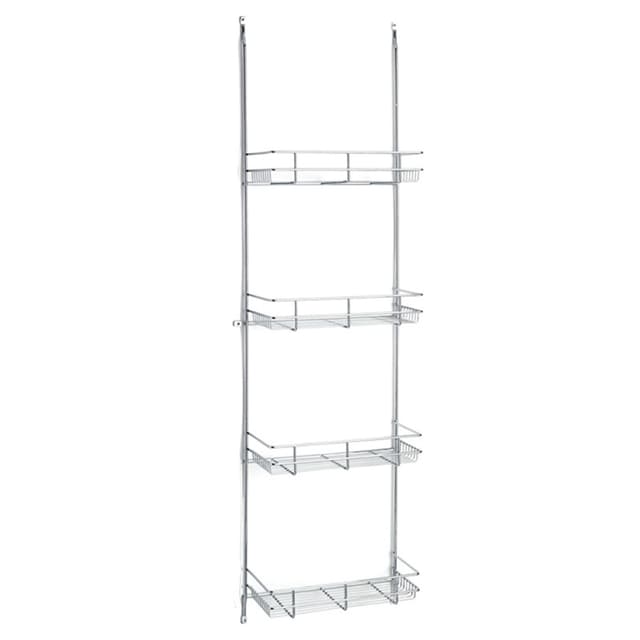 12-1/4" 4-Tier Door Mount Linen Rack, Polished Chrome