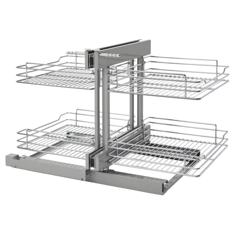 Universal Blind Corner Optimizer with Soft-Closing for 18" Cabinet Opening, Chrome