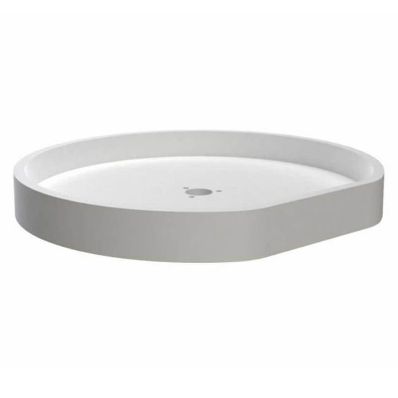 20" D-Shape 1 Tray Lazy Susan, White