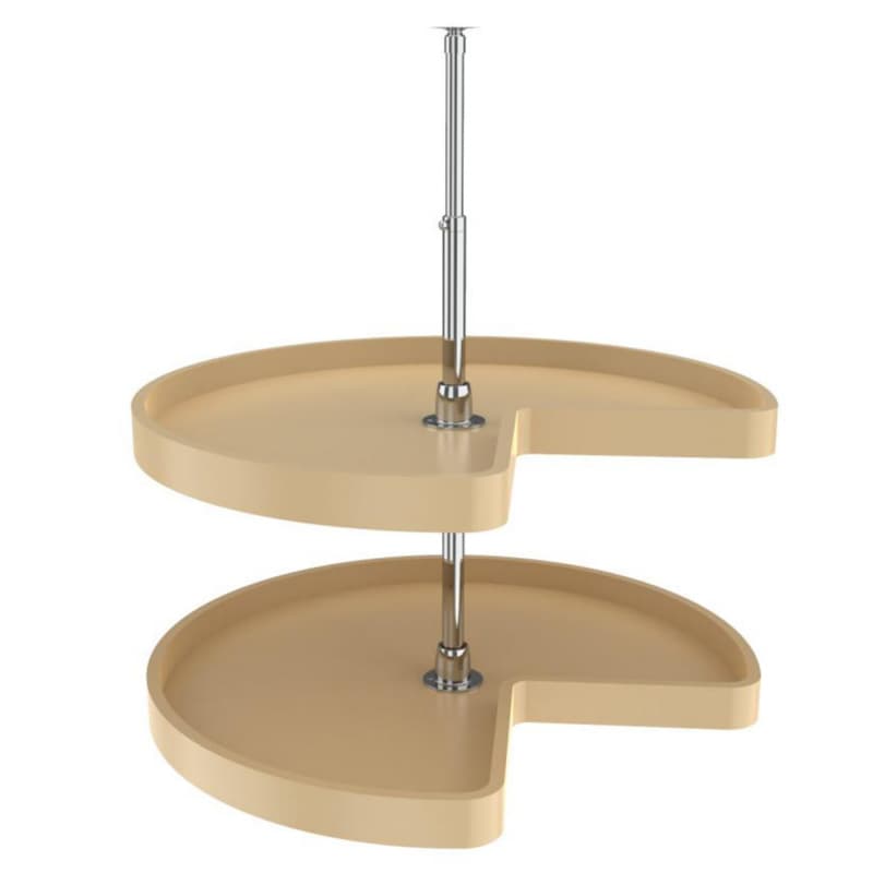 24" Kidney 2 Tray Lazy Susan, Almond