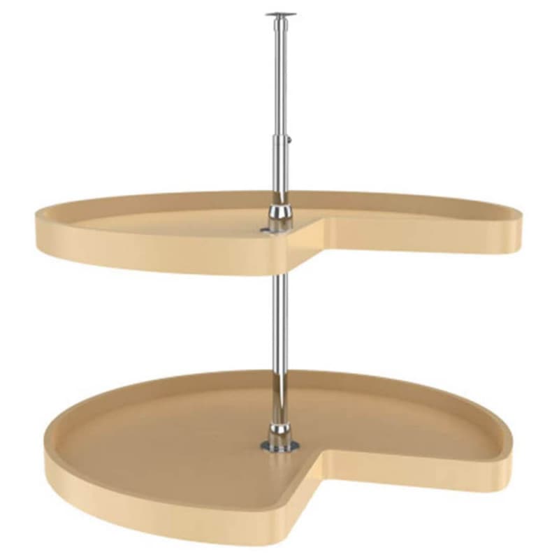 32" Kidney 2 Tray Lazy Susan, Almond