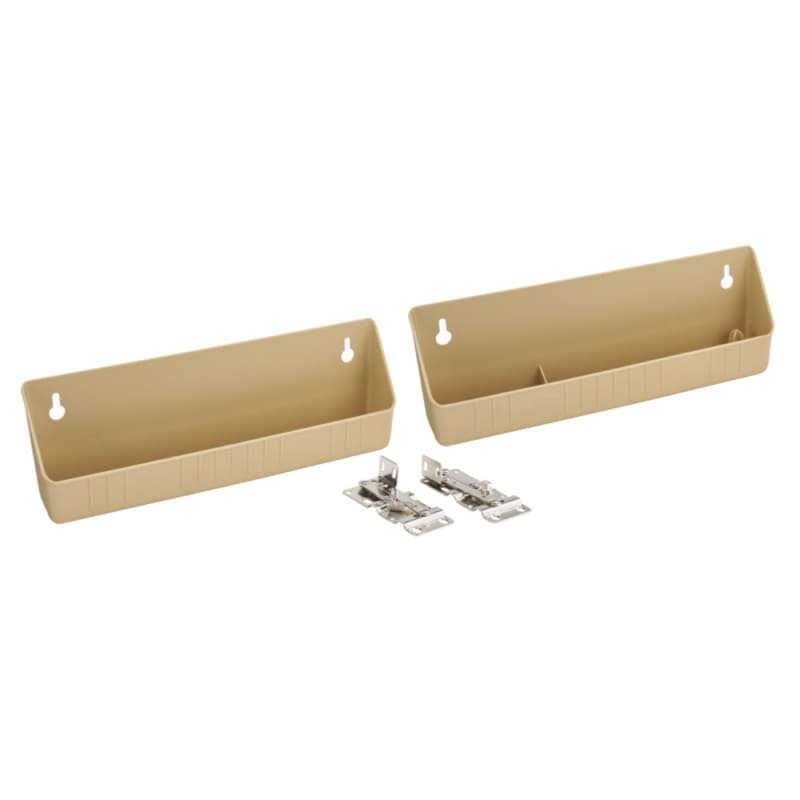 11" Almond Sink Front Tip-Out Tray Set with 2-Pair Hinges