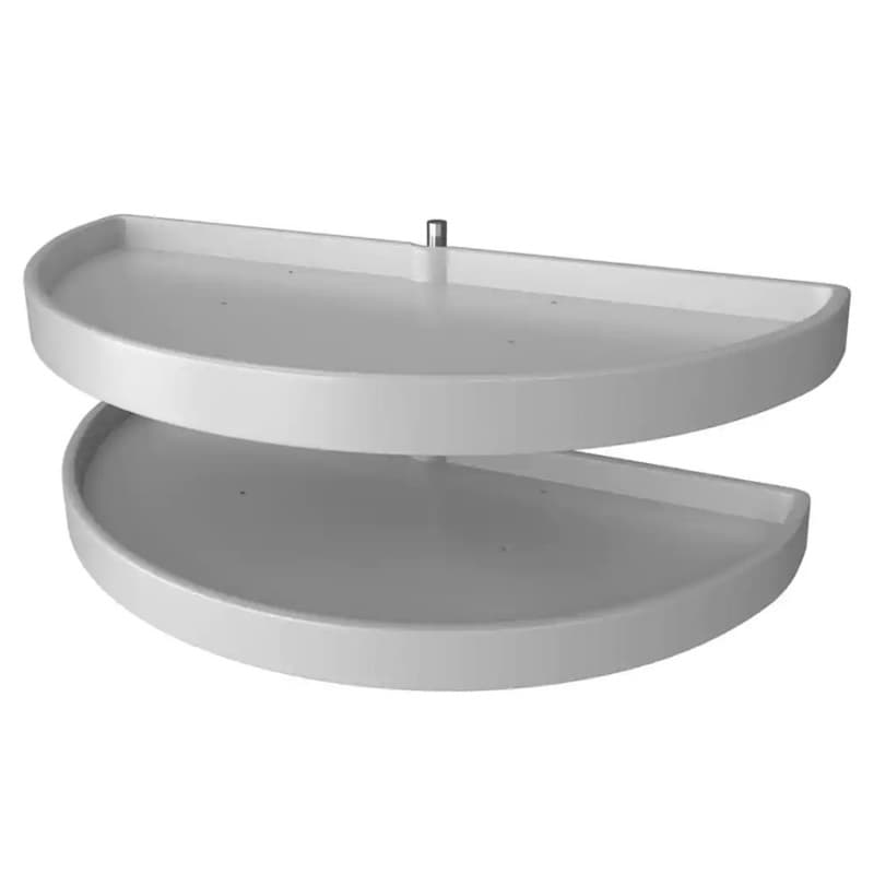 6882 39" Half-Moon 2 Tray Lazy Susan, White