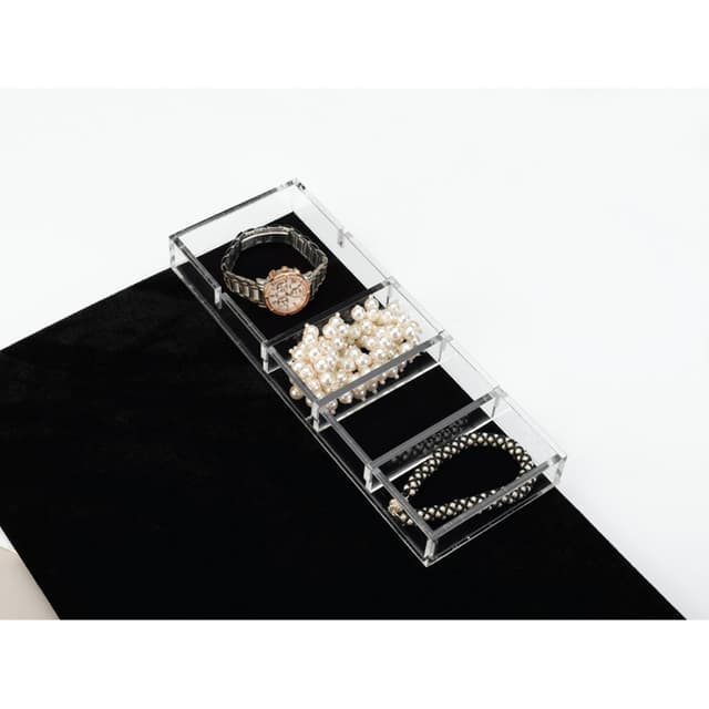 1-1/4" x 11-5/8" x 4-1/4" Jewelry Organizer, Translucent Finish