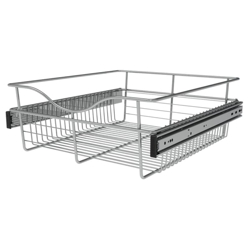 7" x 20" x 18" Wide Heavy-Gauge Pull-Out Wire Basket, Chrome Finish