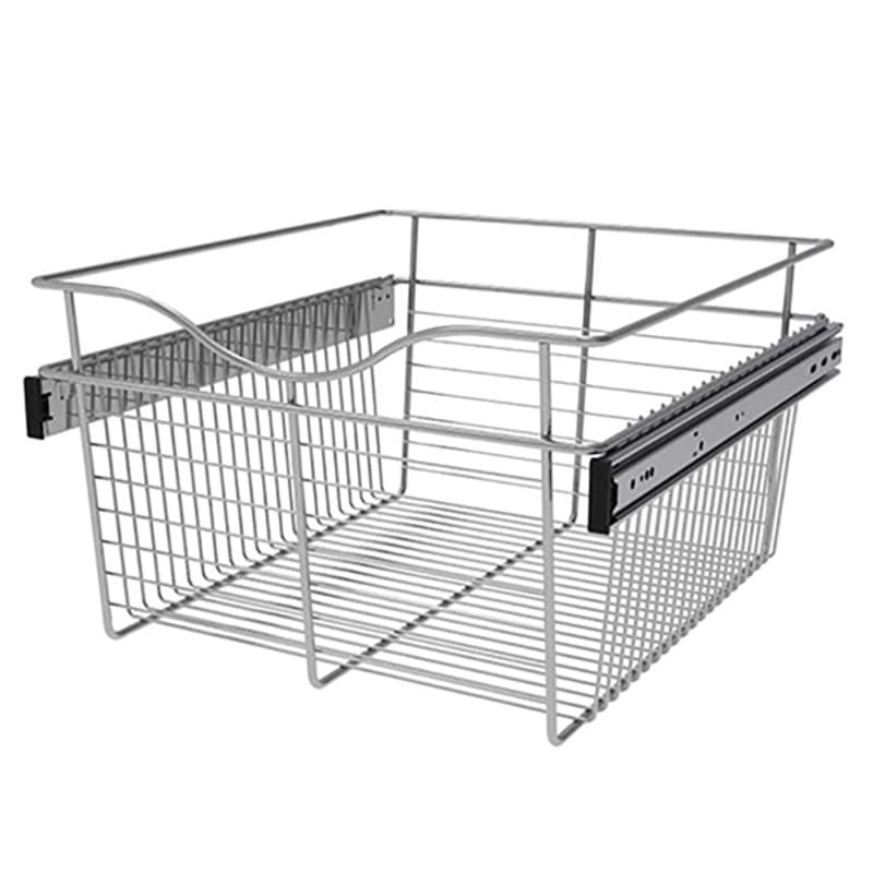 11" x 20" x 18" Wide Heavy-Gauge Pull-Out Wire Basket, Chrome Finish