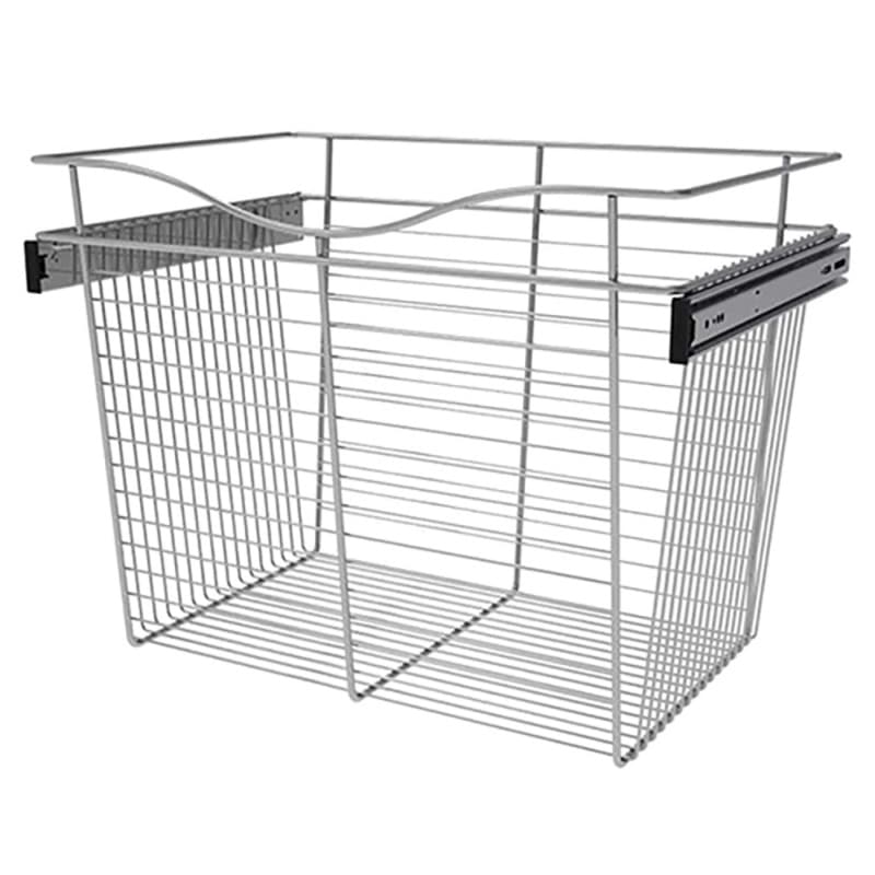 18" x 16" x 24" Wide Heavy-Gauge Pull-Out Wire Basket, Chrome Finish