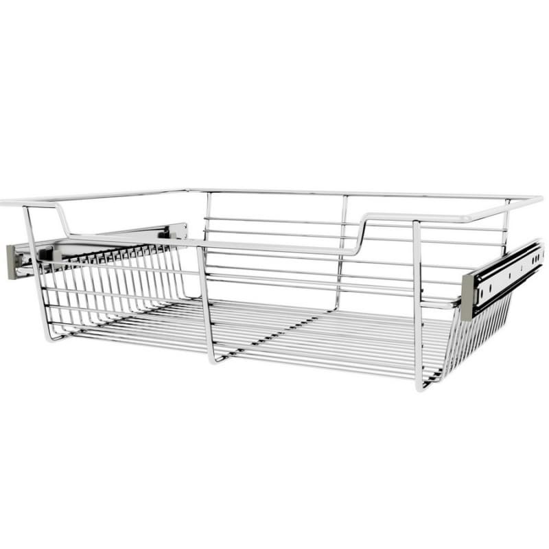 5" x 14" x 18" Wide Sidelines Pull-Out Wire Closet Basket, Chrome Finish
