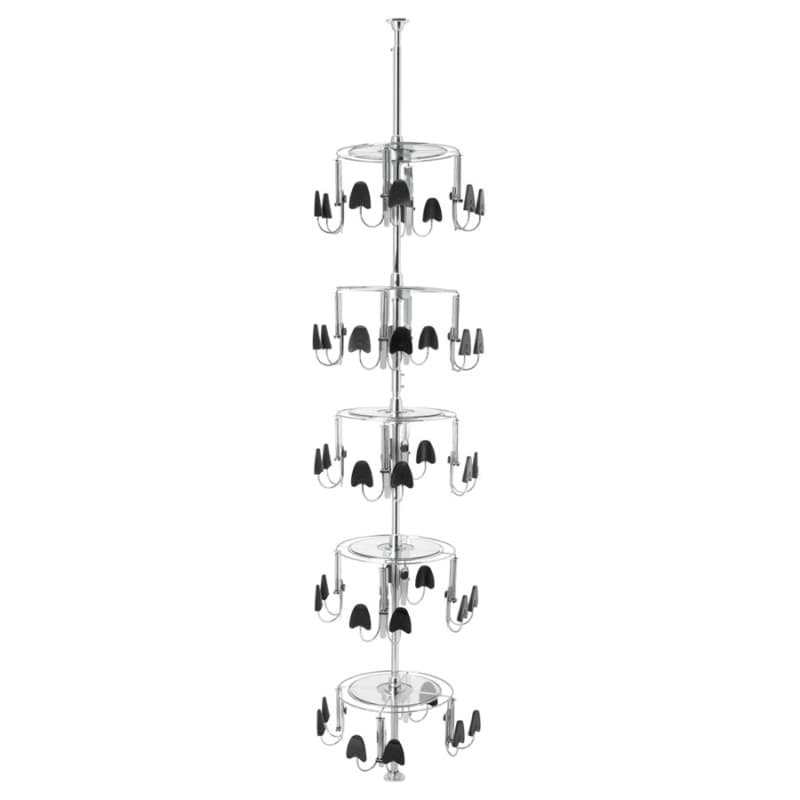 18" Men's Lazy Shoe-Zen with 5 Shelf, Chrome Finish