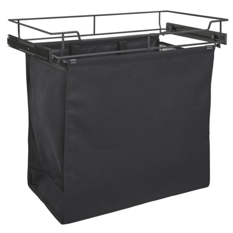 24" Wide Pull-Out Hamper with Canvas Bag, Powder-Coated Finish