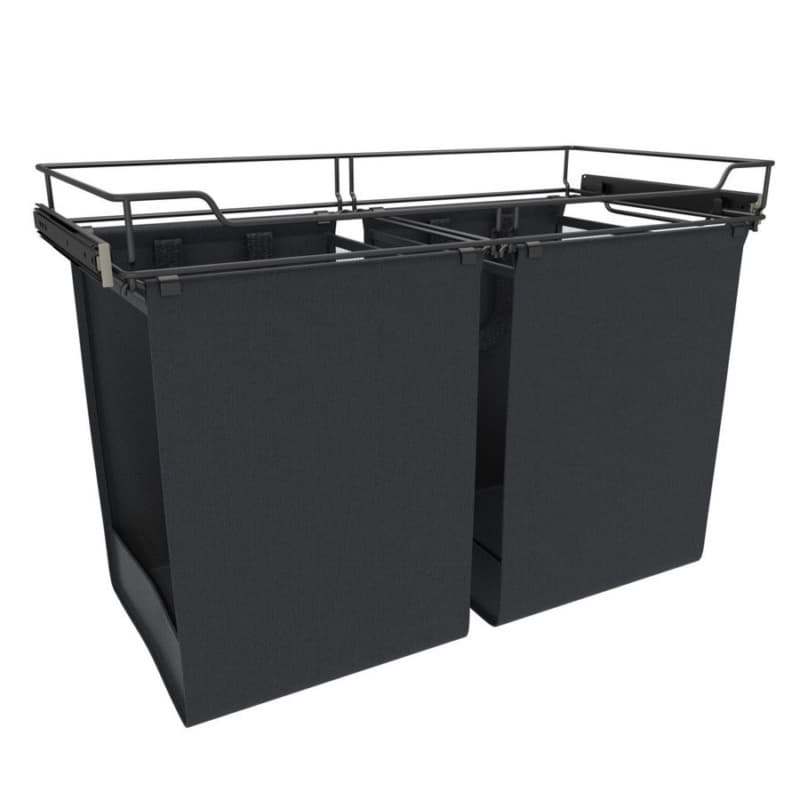 30" Wide Pull-Out Hamper with Canvas Bag, Powder-Coated Finish