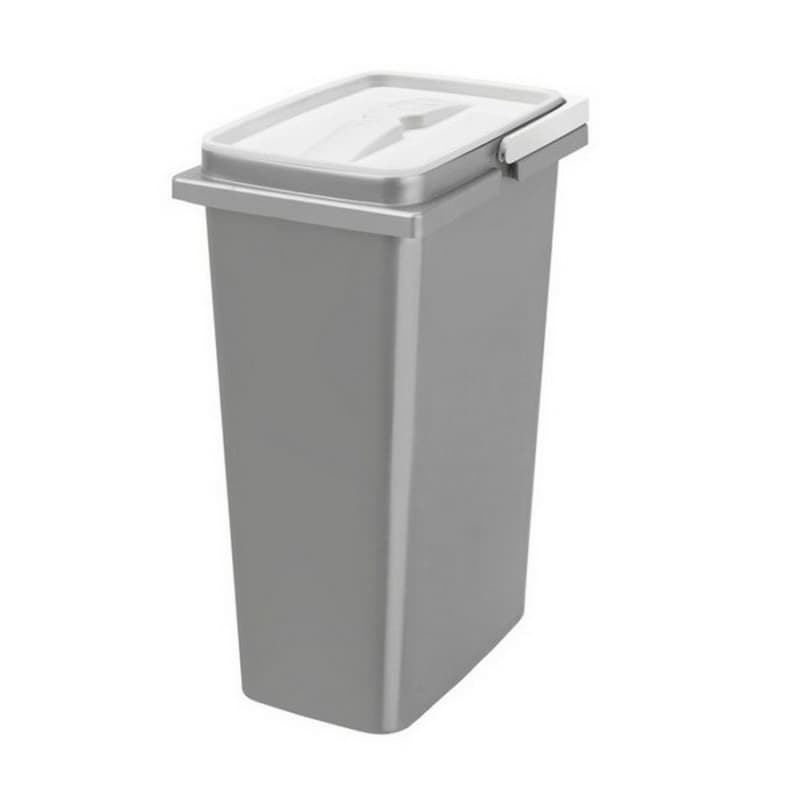 Single Bin 8 QT Replacement Waste Container, Silver/Green