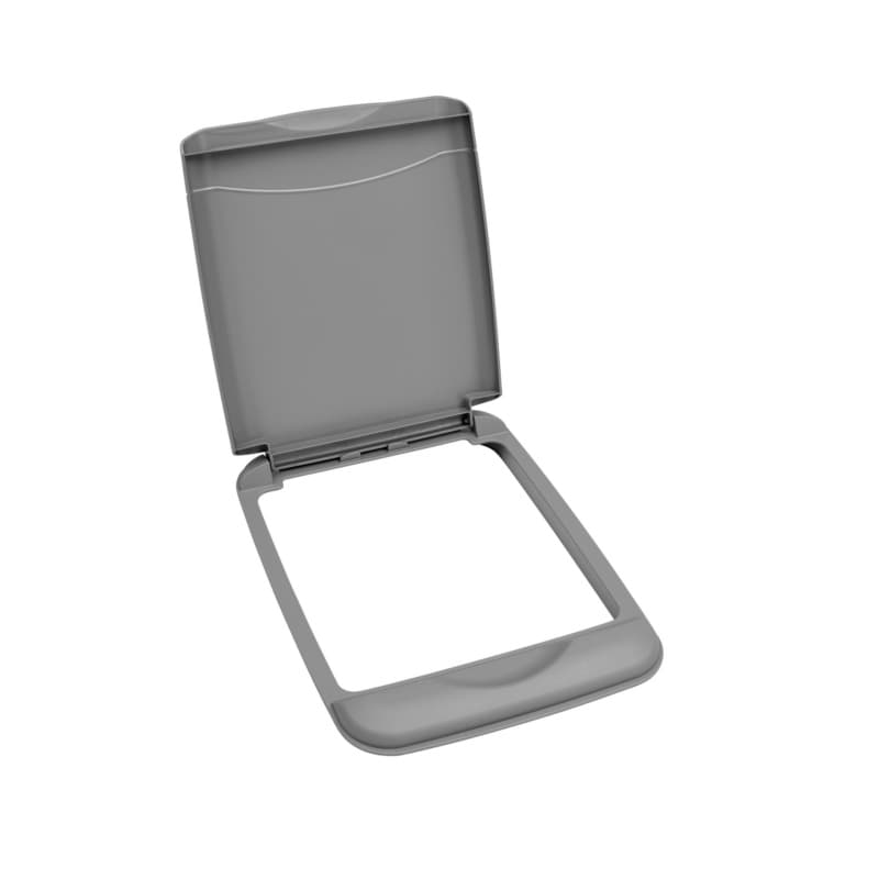 35 QT Waste Container Lid, Metallic Silver