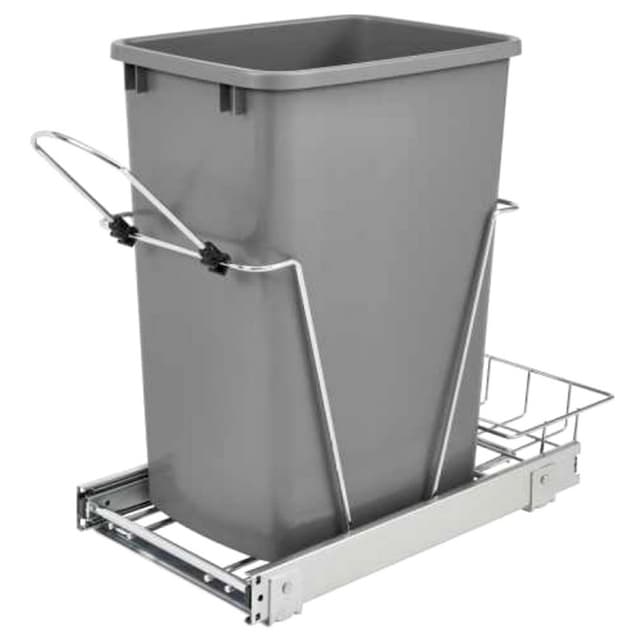 Rev-A-Shelf Corporation Bottom Mount Trash Pullout, RV Series, 35 Quart Single Bin, for 11-1/2" Openings
