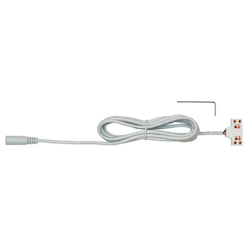 T649 Tee Starter Cord with Barrel Connector for COB FlexTape, 79", White