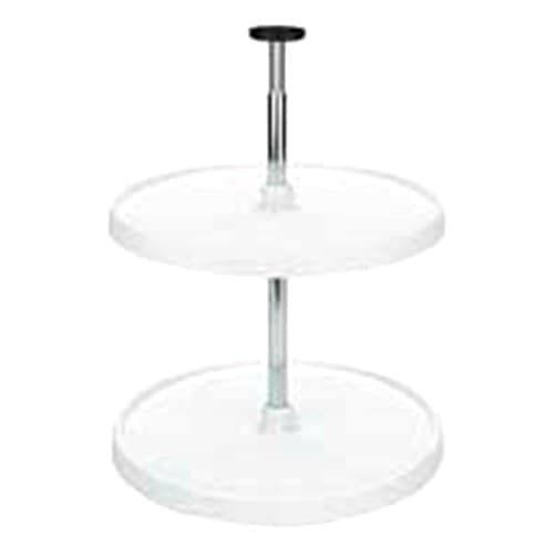 28" Full-Circle 2 Tray Lazy Susan, White, Bulk (6 Sets)
