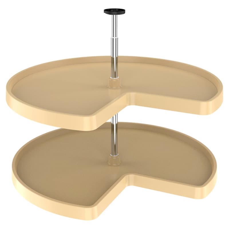 Value Line 32" Kidney 2 Tray Lazy Susan, Almond