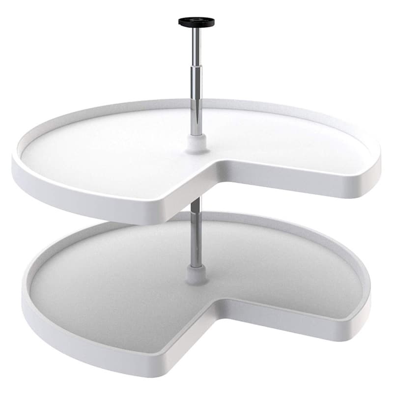 32" Kidney 2 Tray Value Line Lazy Susan, White