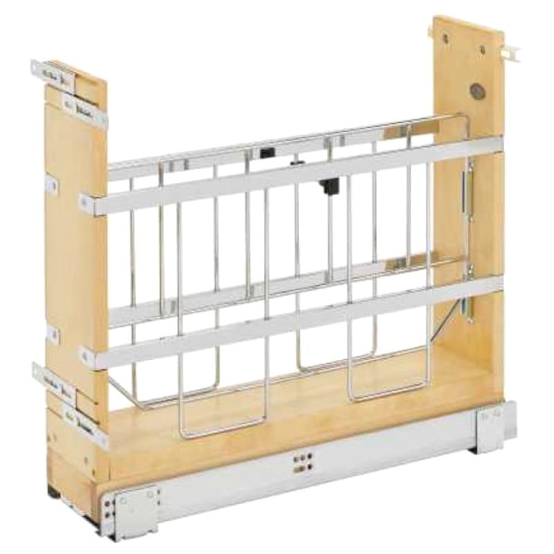 5-1/4" x 19-1/2" 1-Shelf Pullout Organizer with Ball Bearing Soft-Closing, Wood