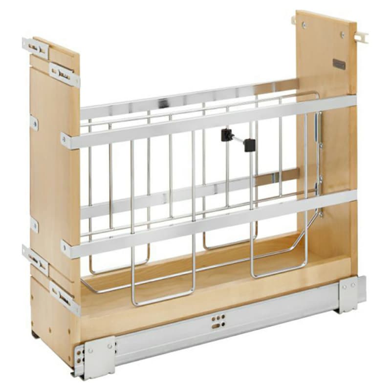 7-1/8" 1-Shelf Base Cabinet Organizer Pullout with Tray Divider/Foil Wrap Holder, Semi-Gloss