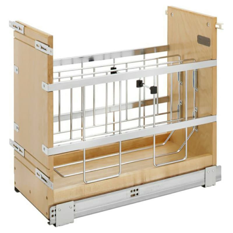 10-1/8" 1-Shelf Base Cabinet Organizer Pullout with Tray Divider/Foil Wrap Holder, Semi-Gloss