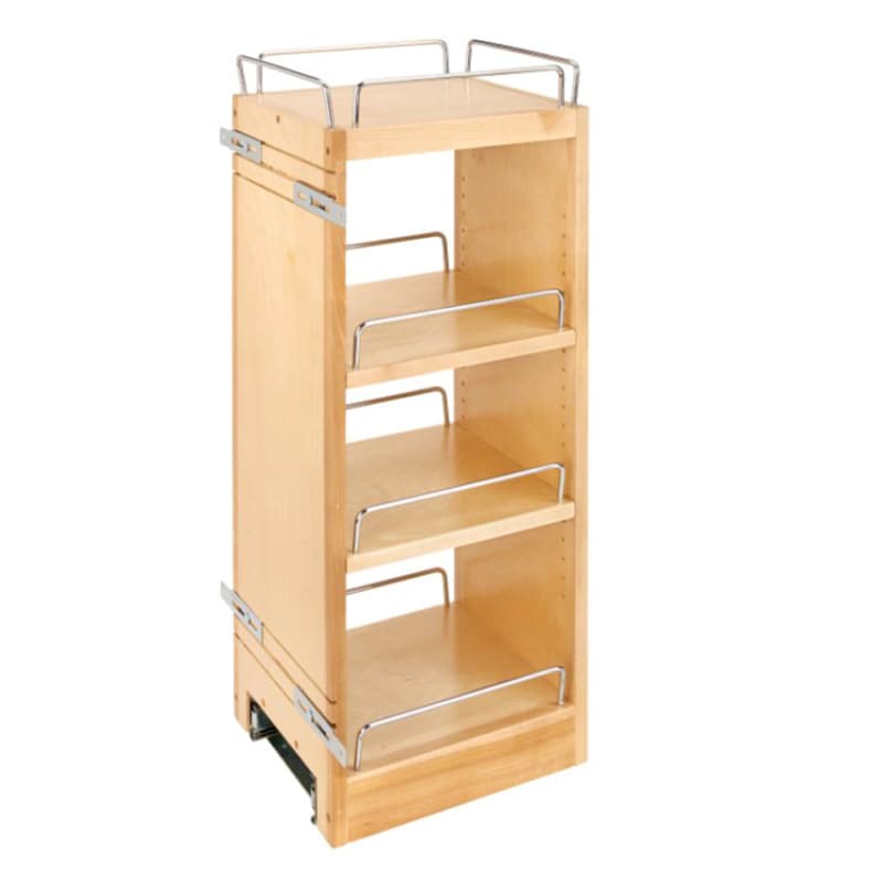 9-1/2" 4-Shelf Wall Cabinet Pullout Organizer with Soft-Closing, Semi-gloss