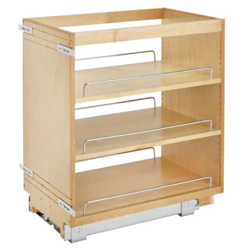 14" 3-Shelf Pullout Organizer with Rails, Wood