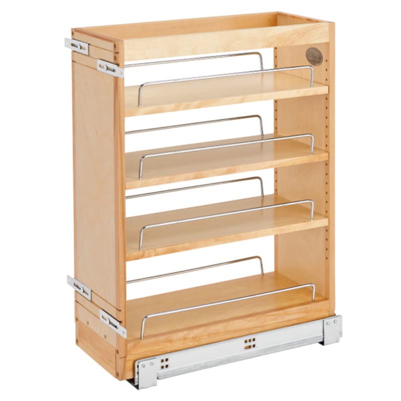 8" 3-Shelf Pullout Organizer with BLUMOTION Soft-Closing Sink and Base Accessories, Maple