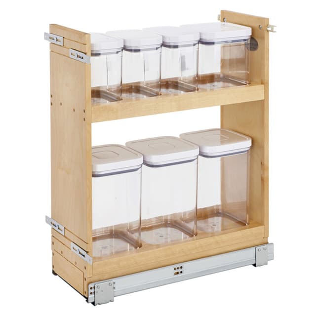 8-3/4" Pullout Organizer with BLUMOTION Soft-Closing Sink and Base Accessories, Wood