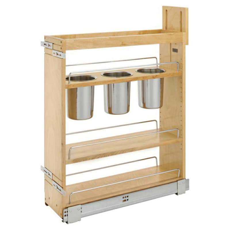 7-1/8" 3-Shelf Base Cabinet Pullout with Utensil Bin/Soft-Close, Semi-gloss