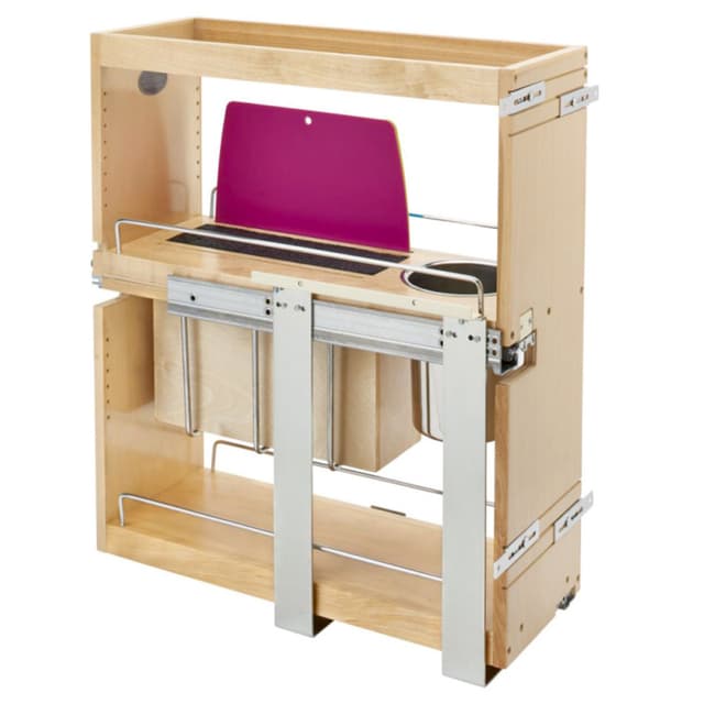 9-9/32" Side Mount Knife/Utensil Pullout Organizer with BLUMOTION Soft-Closing, Semi-Gloss