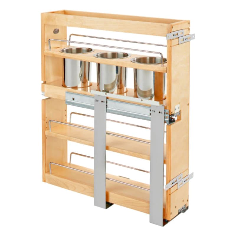 6-1/4" 2-Shelf Side/Bottom Mount Utensil Organizer with BLUMOTION Soft-Closing, Semi-gloss