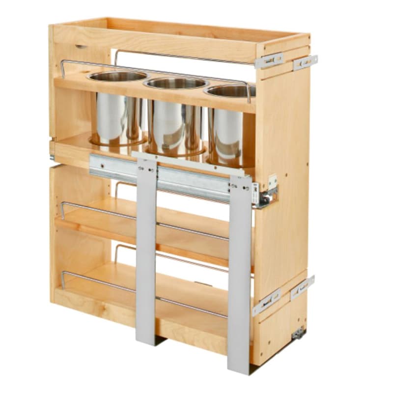 9-1/4" 2-Shelf Side/Bottom Mount Utensil Organizer with BLUMOTION Soft-Closing, Semi-gloss