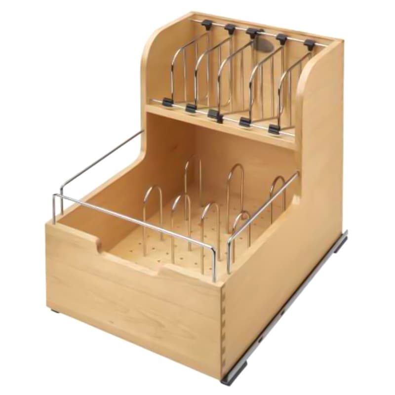 14-1/2" Food Storage Container Organizer with BLUMOTION Soft-Closing for 18" Cabinet Opening, Wood
