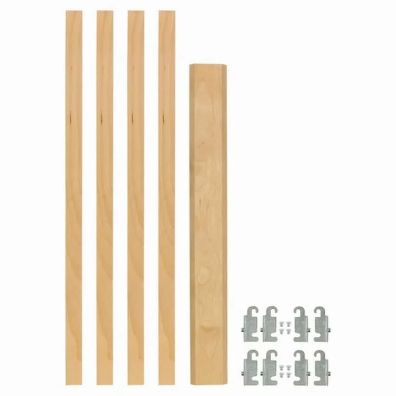 7/8" 4PIL Uprights Pilaster Hardware Set for 2 Drawers, 19-5/8" Height, Light Brown