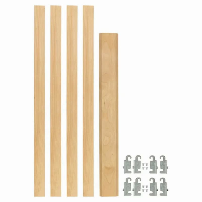 1-1/8" 4PIL Uprights Pilaster Hardware Set for 2 Drawers, 19-5/8" Height, Light Brown