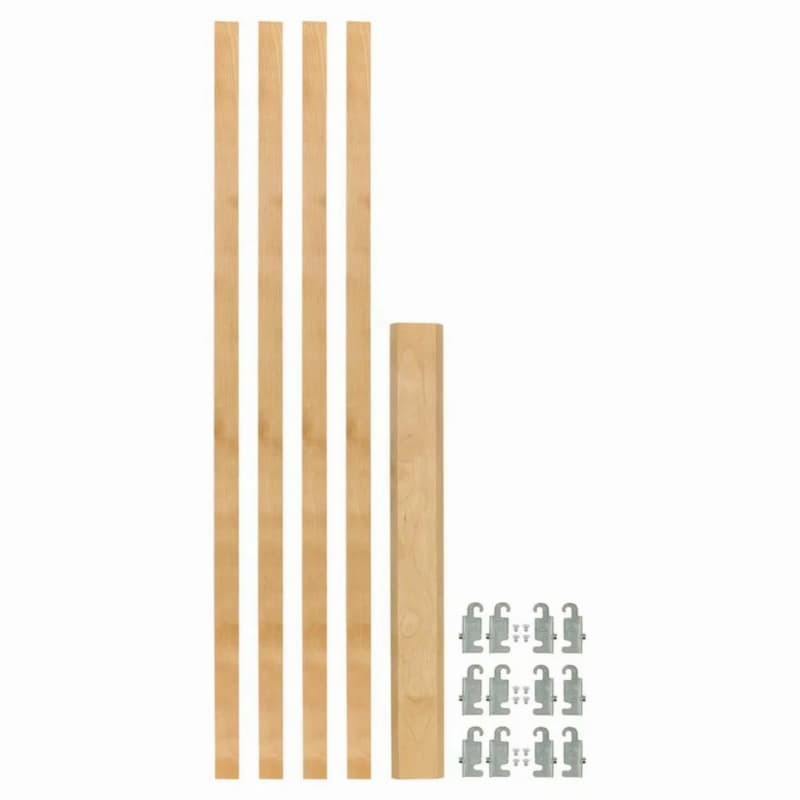 7/8" 4PIL Uprights Pilaster Hardware Set for 3 Drawers, 27-3/16" Height, Light Brown, Box of 10 Sets