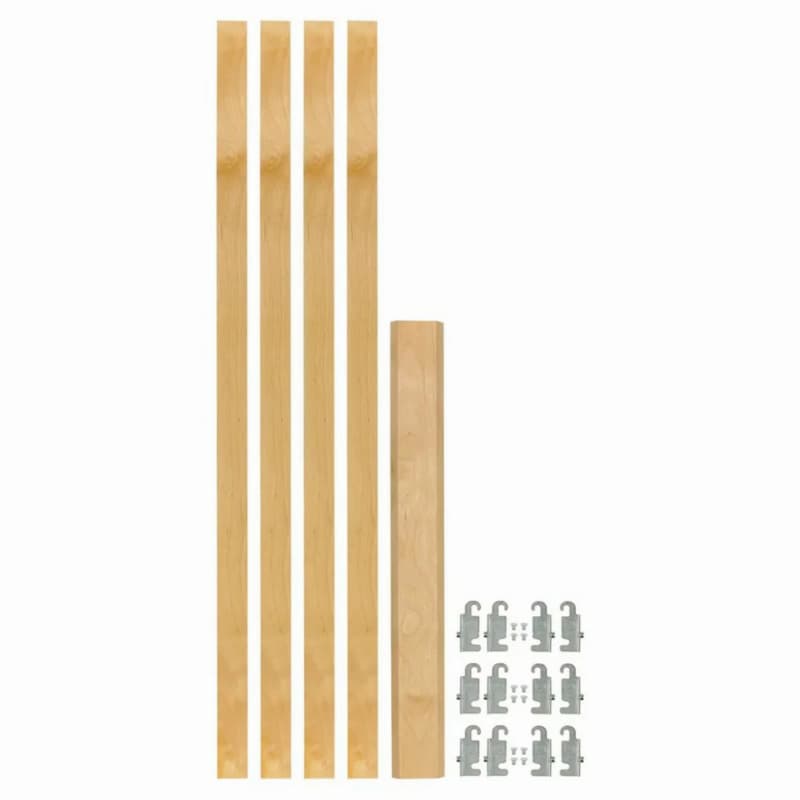 1-1/8" 4PIL Uprights Pilaster Hardware Set for 3 Drawers, 27-3/16" Height, Light Brown, Box of 10 Sets